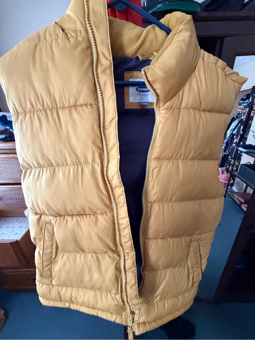 Old Navy Men's Mustard Puffer Vest
